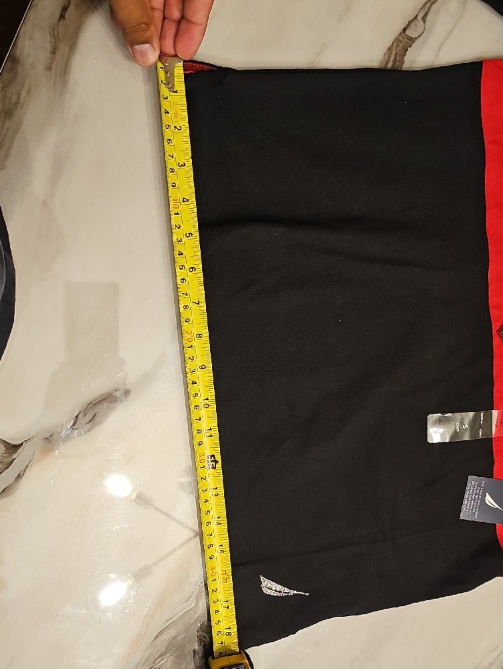 Kid's Long-Sleeve Polo Shirt with Red Chest Stripe and Plaid Collar - Picture 5 of 7